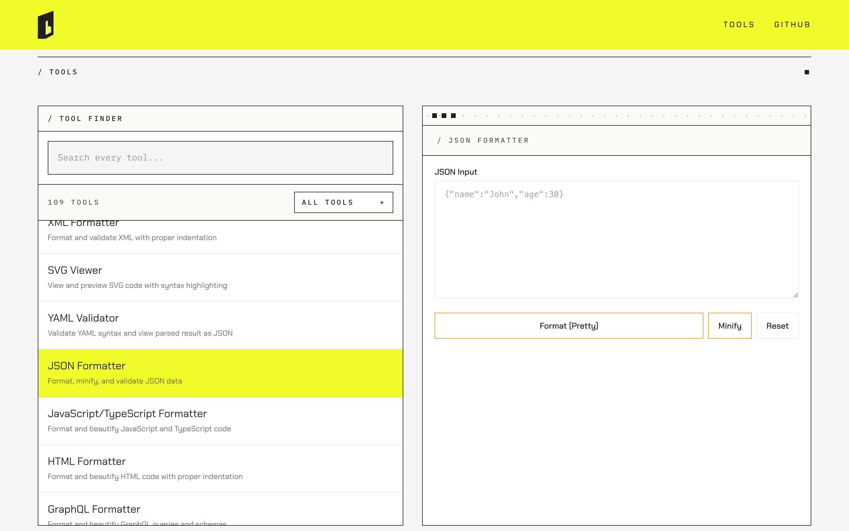 JSON Formatter tool
